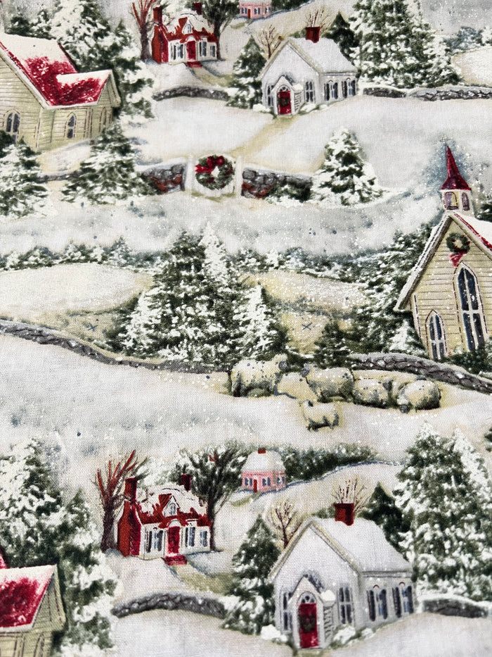Susan Winget 7+ yds Holiday Inspirations Country Church Christmas Fabric