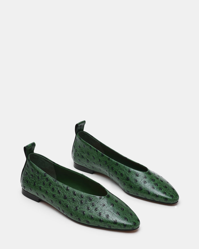 SWANKY OSTRICH GREEN LEATHER