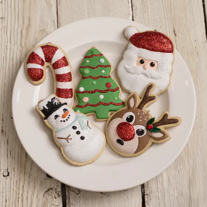 Sweet Tidings Christmas Cookie Ornaments, Set of 5, by Bethany Lowe Designs