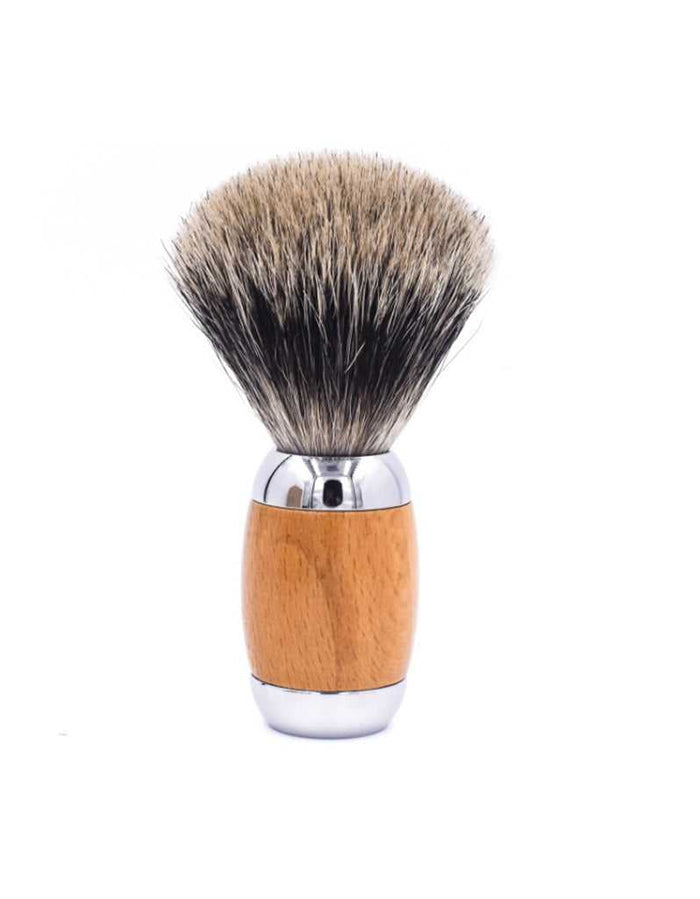 Shaving brush with beechwood handle and pure badger bristles