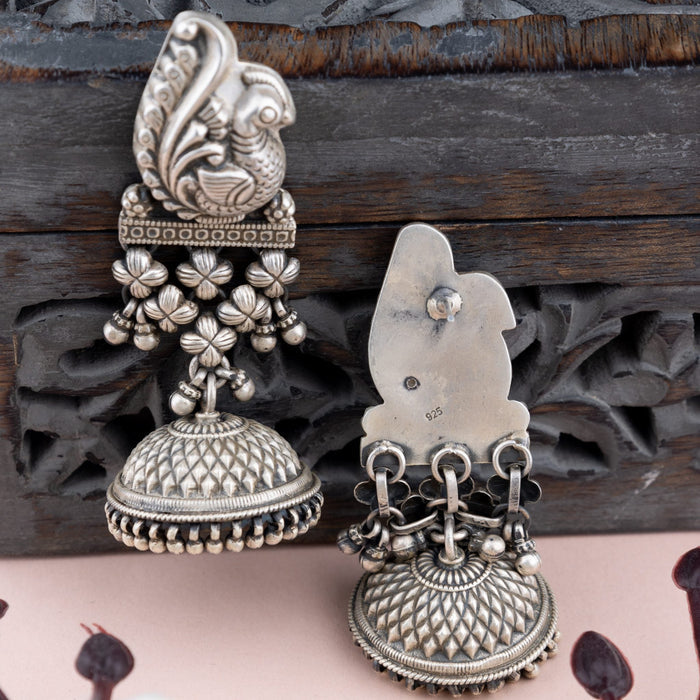 Tattva Peacock Jali Textured Grand  Jhumka