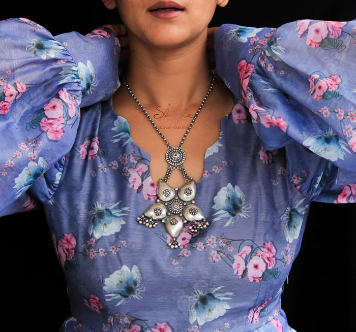 Tattva Statement Intricate Flower Motif Necklace