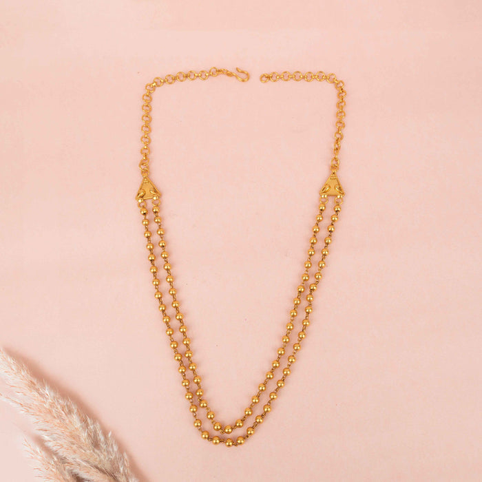 Tattva Two Layered Ball Chain Gold Plated Necklace