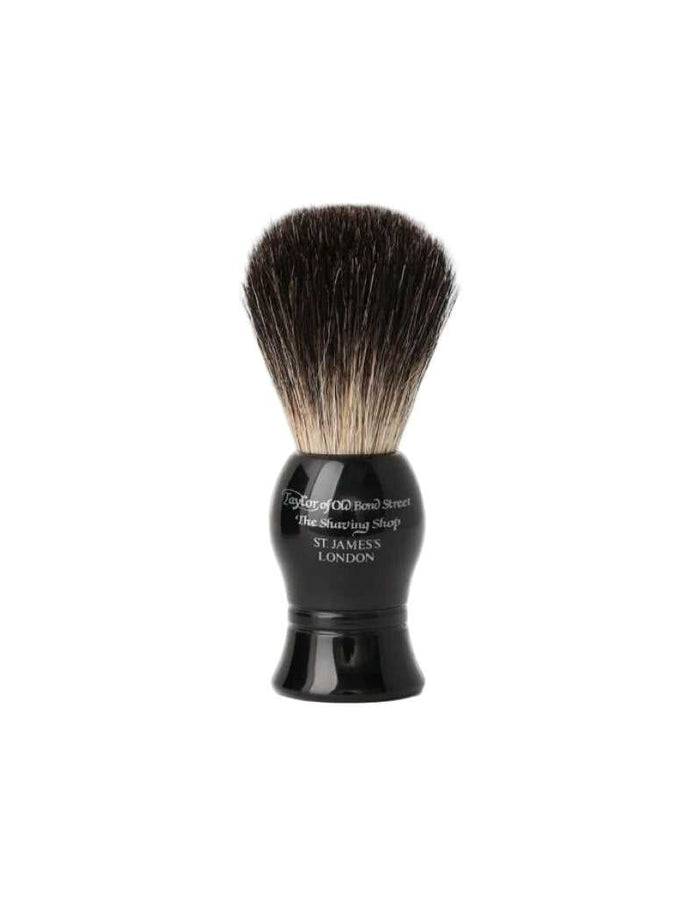 Taylor of Old Bond Street black badger shaving brush with black handle