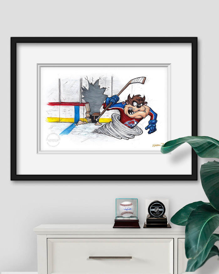 Tazmanian Line Change x NHL Avalanche Tazmanian Devil Limited Edition Art Print