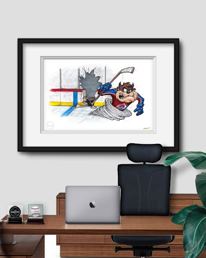 Tazmanian Line Change x NHL Avalanche Tazmanian Devil Limited Edition Art Print