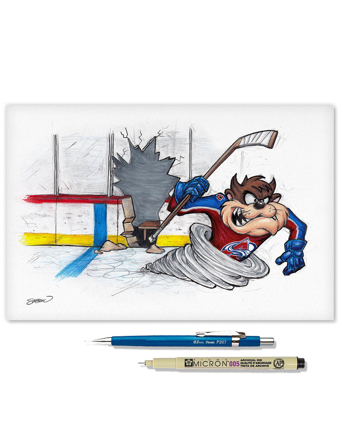 Tazmanian Line Change x NHL Avalanche Tazmanian Devil Limited Edition Art Print