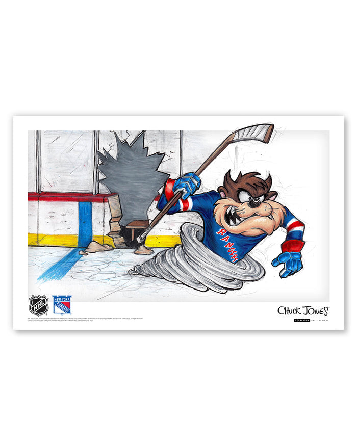 Tazmanian Line Change x NHL Rangers Tazmanian Devil Limited Edition Art Print