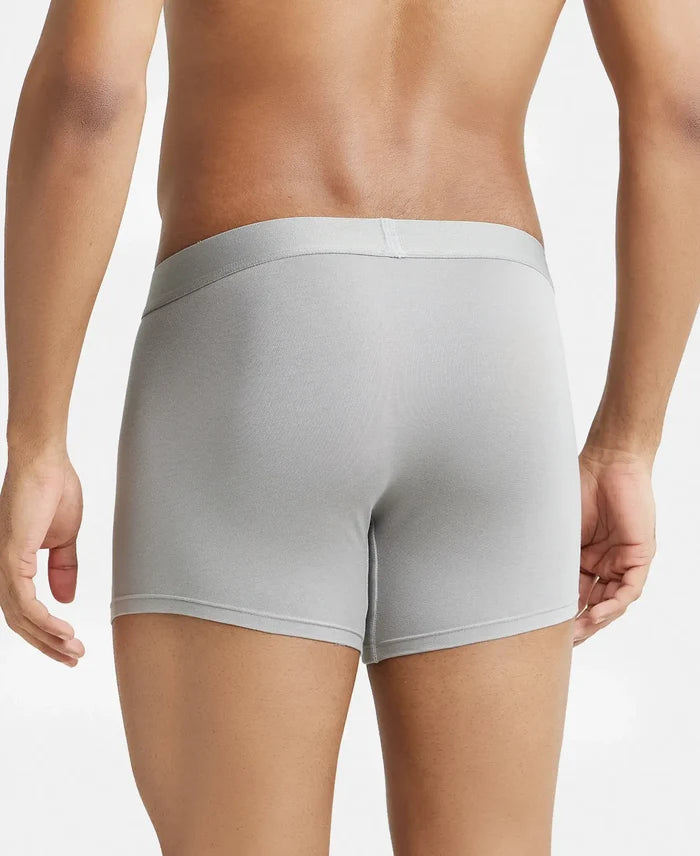 Microfiber Elastane Rib Solid Trunk with StayDry Treatment - Black-3