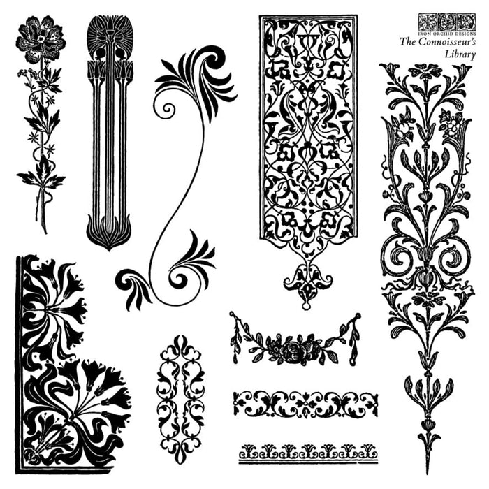 The Connoisseur’s Library Decor Stamp by Iron Orchid Design