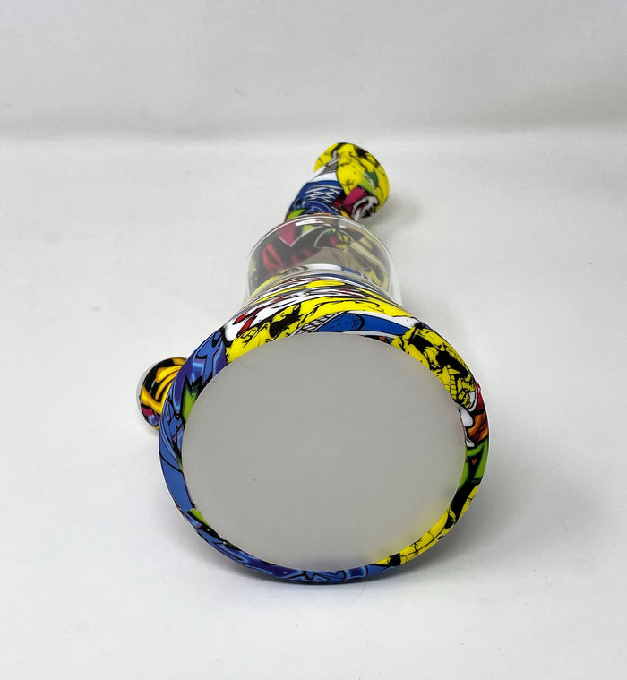 Thick Detachable Silicone Graphic Design & Glass Bong Dome Shower Perc