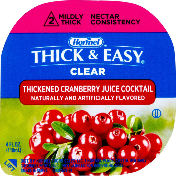 Thick & Easy Clear, Mildly Thick, Cranberry Juice Cocktail Flavor, 4 oz Cup - 39705-Case - LL Medico