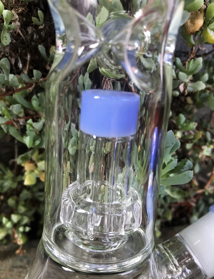 Thick Glass 11" Beaker Bong Shower & Dome Perc 14MM Lavender Diamond Bowl