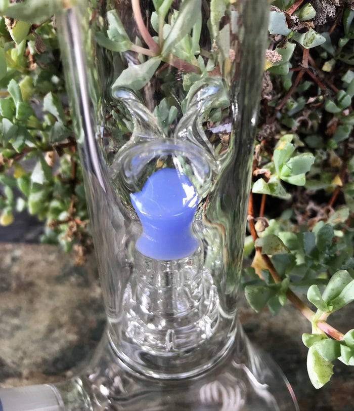 Thick Glass 11" Beaker Bong Shower & Dome Perc 14MM Lavender Diamond Bowl
