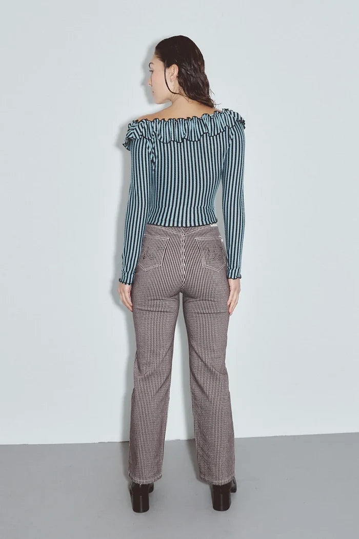 Thin Striped Railroad Jean