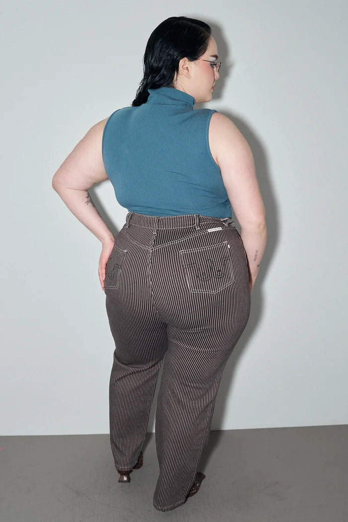 Thin Striped Railroad Jean
