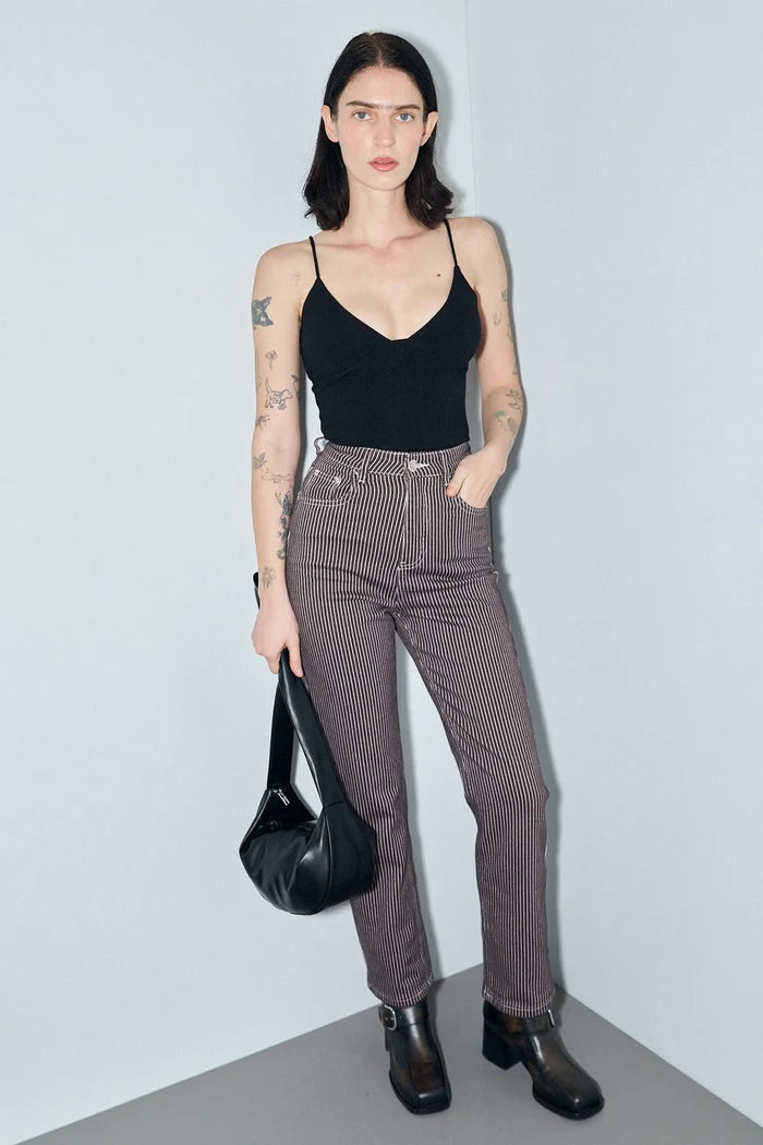 Thin Striped Railroad Jean