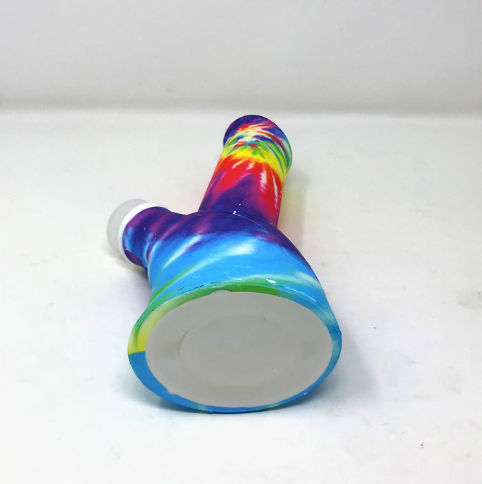 Tie Die Silicone Detachable Unbreakable 9" Bong Quartz Bowl w/Screen Built in