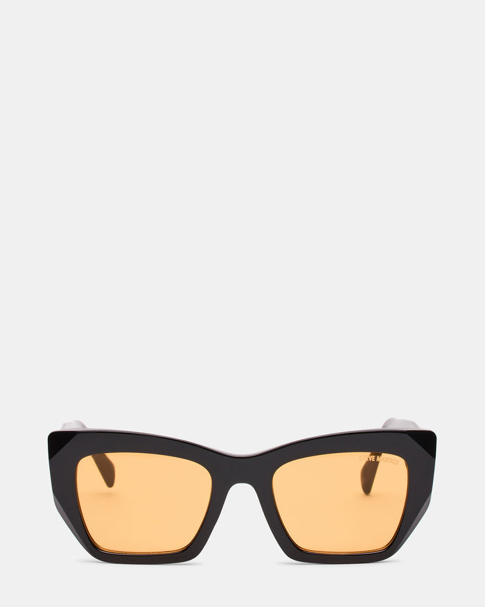 TIVI Black Frame Square Cateye Orange Lens Sunglasses | Steve Madden
