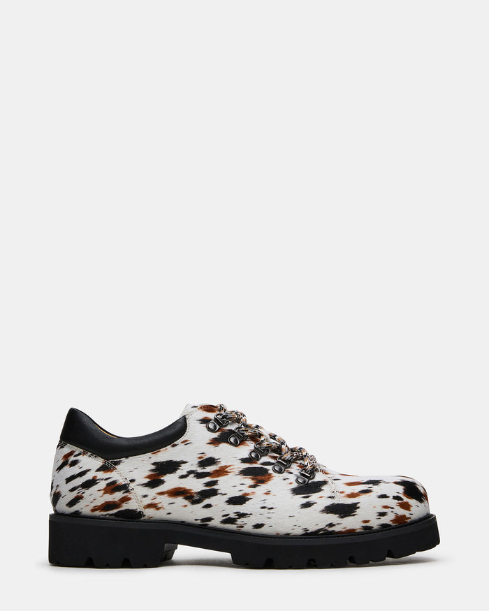 TURBO White/Brown Lace-Up Dress Shoe | Steve Madden
