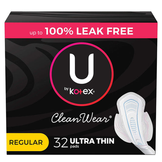 U by Kotex CleanWear Ultra Thin Pads, Regular Absorbency, Unscented