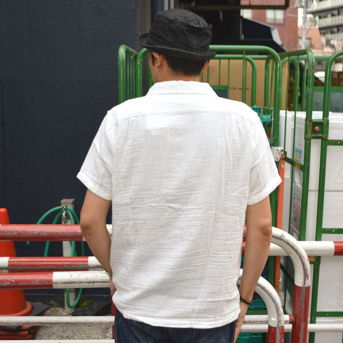UES "552605" Herringbone Double Gauze White S/S Shirt