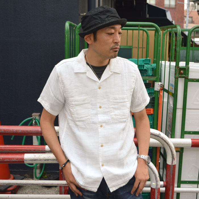 UES "552605" Herringbone Double Gauze White S/S Shirt
