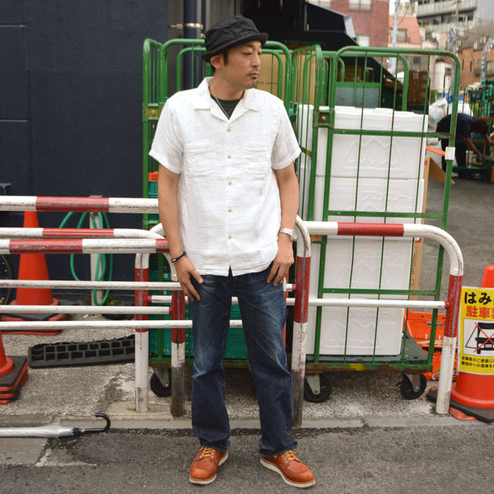 UES "552605" Herringbone Double Gauze White S/S Shirt