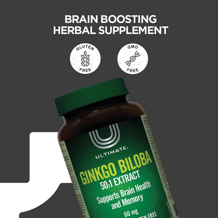 Ultimate Ginkgo Biloba 60mg 50:1 Extract - 90 Tablets, Herbal Supplements