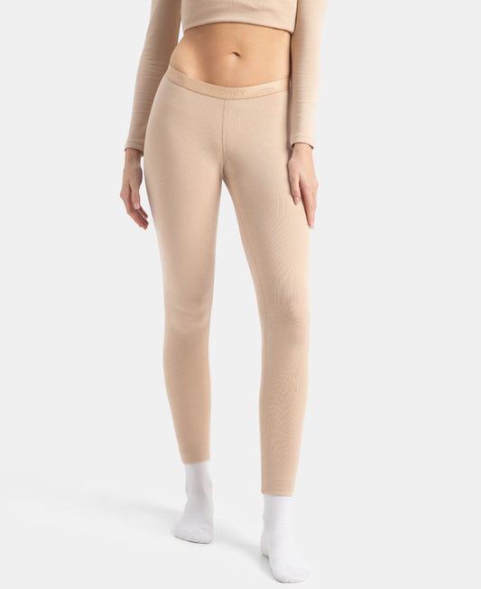 Ultra Warmth Soft Touch Microfiber Elastane Stretch Fleece Fabric Thermal Leggings with StayWarm Technology - Skin