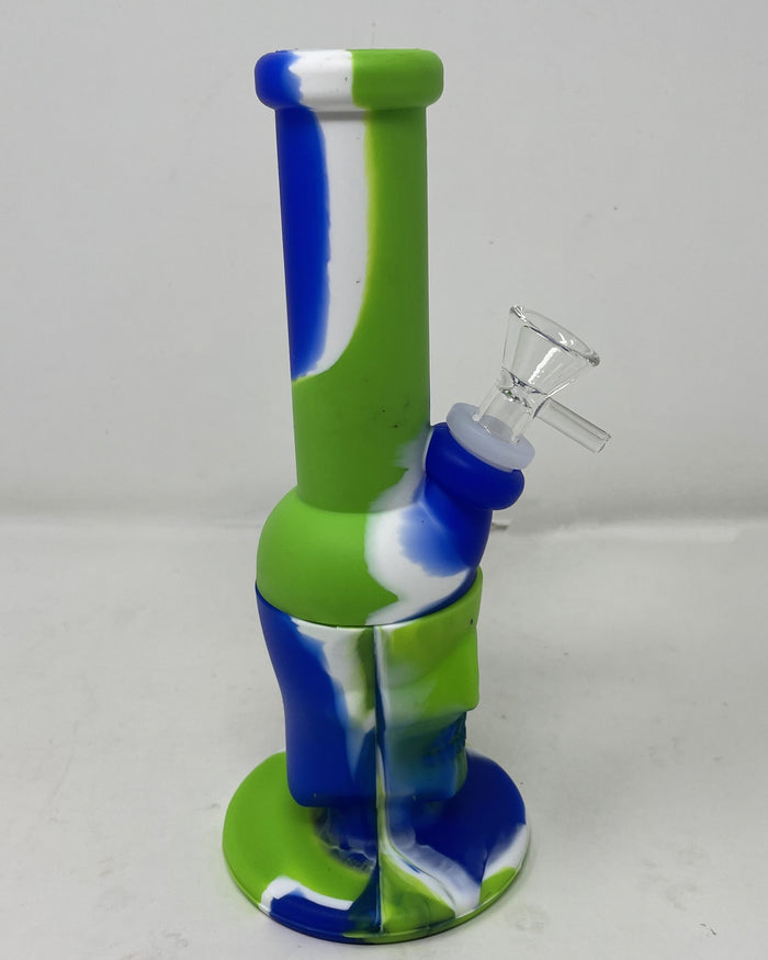 Unbreakable 8" Detachable Silicone Skull Water Bong 14mm Male Slide Bowl