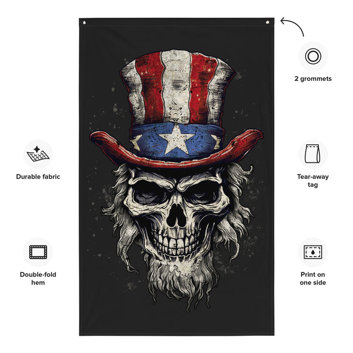 Uncle Sam Skull Wall Flag