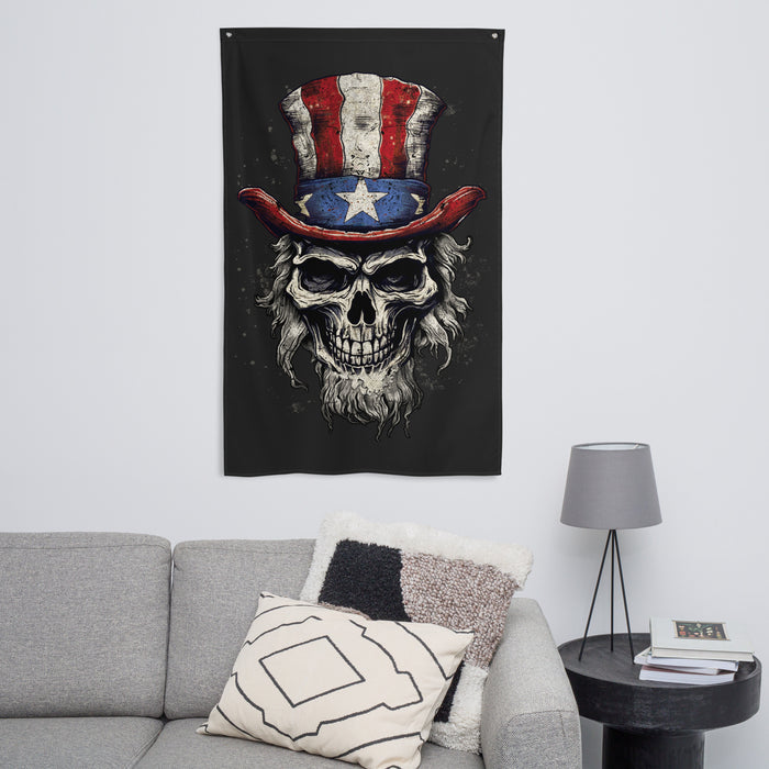 Uncle Sam Skull Wall Flag