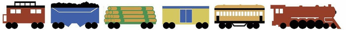 Uncut 3 Train Sets on a Peel and Stick Wallpaper Border - all4wallswall-paper