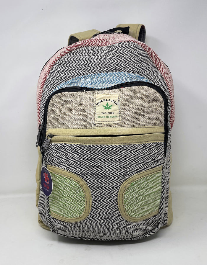 Unisex Multi Pocket Pure Hemp Backpack Laptop Pocket