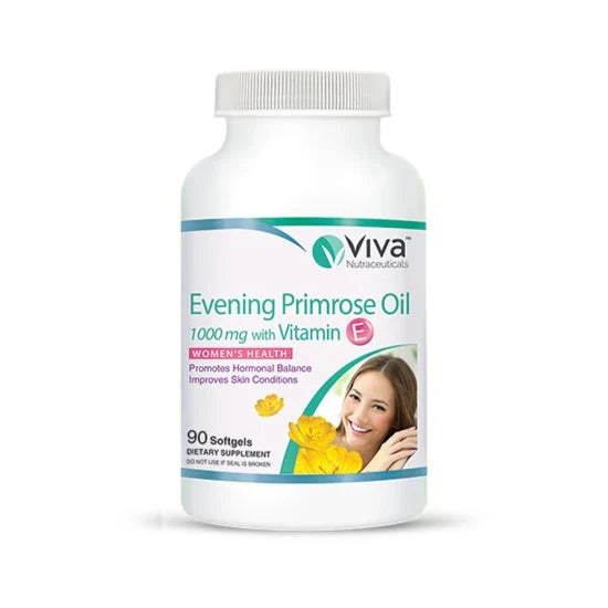 Viva Evening Primrose Oil 1000 mg with Vitamin E - 90 Capsules, Vitamins & Supplements