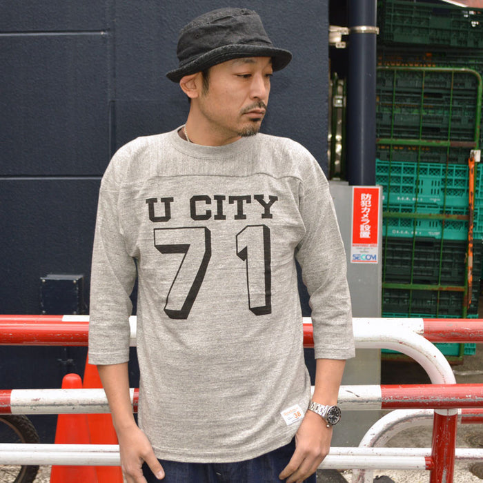 WARE HOUSE "4063 U CITY" 3/4 Sleeve Football T-shirt "U CITY"