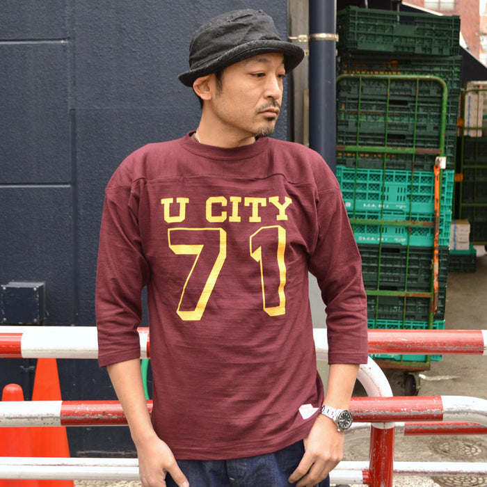 WARE HOUSE "4063 U CITY" 3/4 Sleeve Football T-shirt "U CITY"