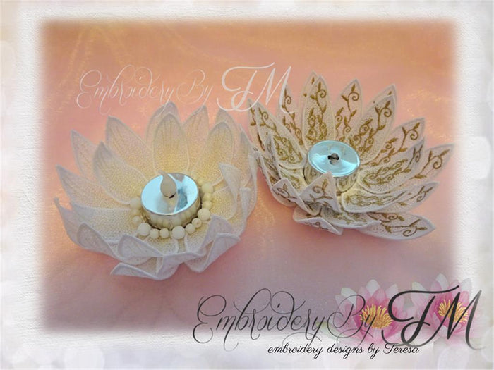 Waterlily FSL under candle/ two variations