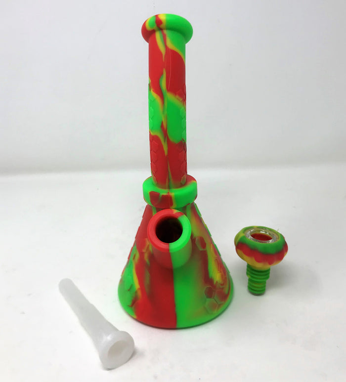 Waxmaid Thick Silicone Detachable Beaker 8.5" Bong 14mm/18mm Dual Use Bowl