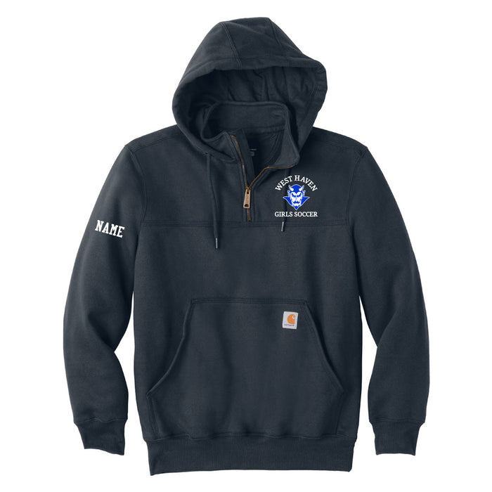 West Haven Girls Soccer Carhartt® Rain Defender® Hooded 1/4 Zip Sweatshirt Logowear West Haven Girls Soccer Navy Adult S