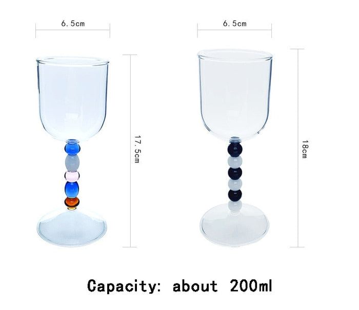 White Black Dot Glass Goblets