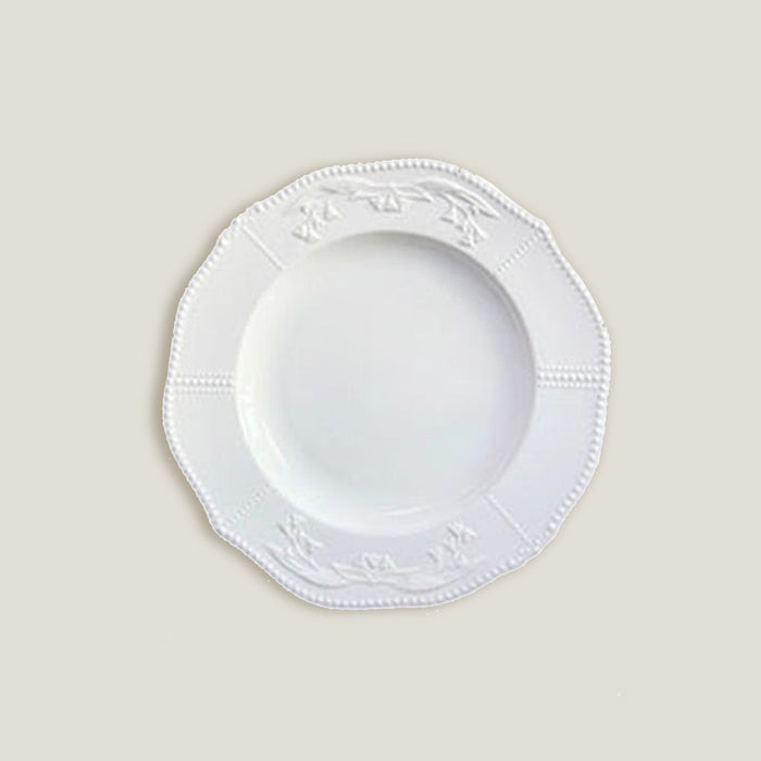 White Lily Embossed Plates