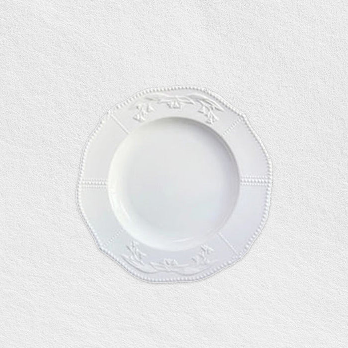 White Lily Embossed Plates