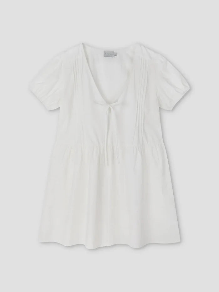 White V Pleat Dress