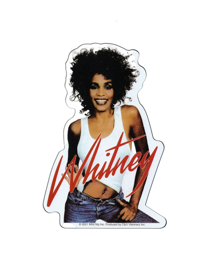 Whitney Houston 80s 90s sticker from Square Deal Recordings sold by Le Monkey House