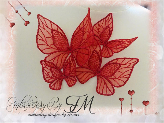 Wings organza / 4x4 hoop / four sizes