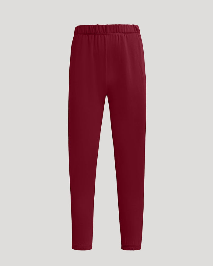 Womens Dark Maroon Relaxed Joggers with elastic waistband and cuffs.