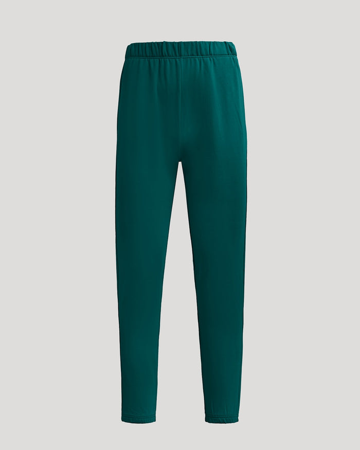 Womens Deep Emerald Relaxed Joggers with elastic waist and cuffs.