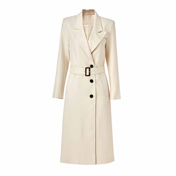 Women's lassic Coat Long Windbreaker Coat Single Breasted Belted Coat